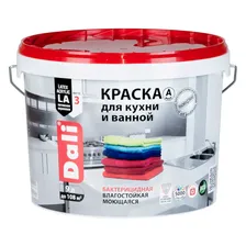 Краска для ванной и кухни латексная Dali Professional белая 9 л