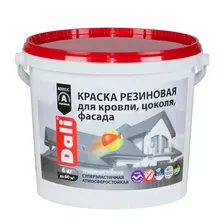 Краска водно-дисперсионная фасадная Dali резиновая белый 6 кг