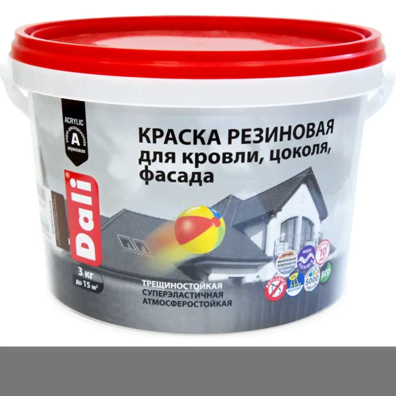 Краска резиновая "Dali" серый (3кг)