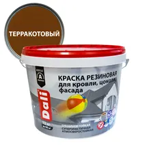 Краска DALI для кровли, цоколя, фасада, резиновая терракотовая 12 кг
