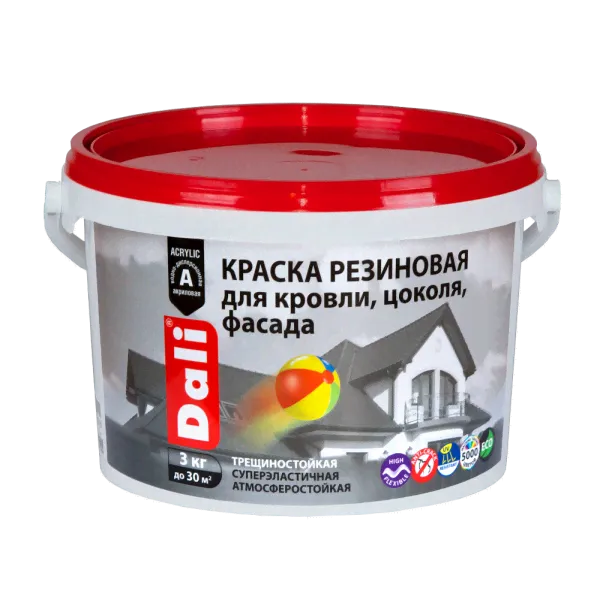 Краска Dali Резиновая для кровли, цоколя, фасада