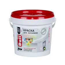 Краска акриловая для потолков снежно-белая (матовая) 0,9л "DALI"