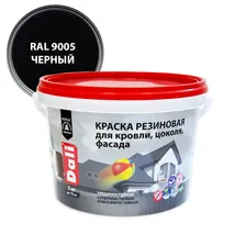 Краска для кровли, фасада Dali резиновая 3 кг черная