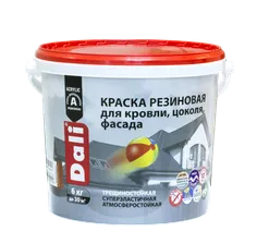 Краска водно-дисперсионная Dali резиновая фасадная красно-коричневая 6 кг