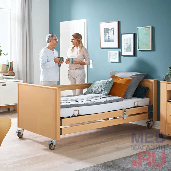 Кровать медицинская электрическая Burmeier Dali Standard с деревянными декоративными панелями
