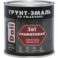 Грунт-эмаль графитовая по ржавчине черный Dali (0.75л)