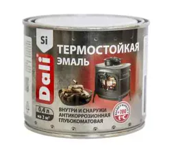Эмаль термостойкая Dali матовая черная до +700°С (0,4л)