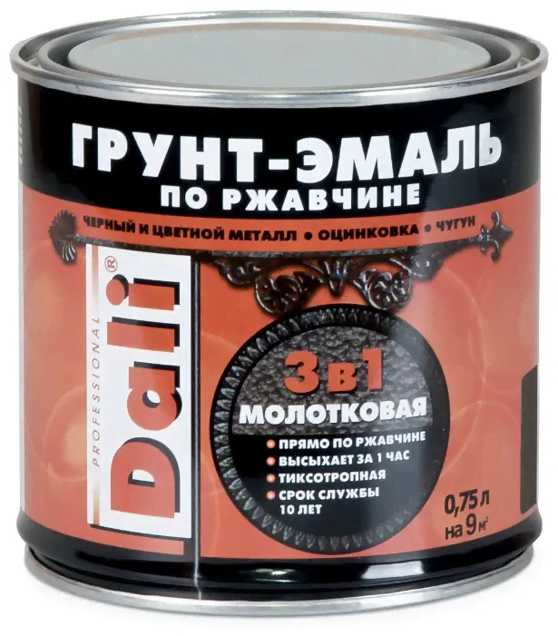 Грунт-эмаль молотковая бронзовая 0,75л DALI-0
