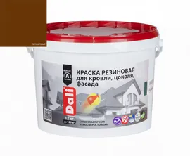 Краска ВДВА "DALI" для кровли, цоколя, фасада терракотовый 12кг резиновая