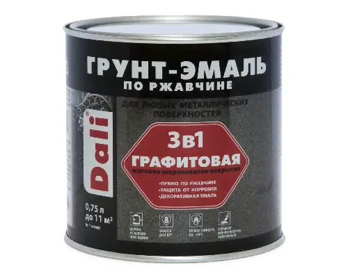 Грунт-эмаль DALI графитовая 3в1 0,75л коричневый-0