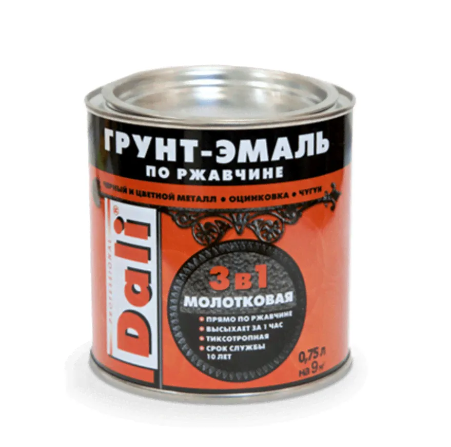 Грунт-эмаль DALI по ржавчине молотковая медная 0,75 л