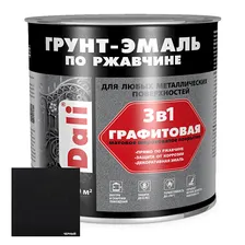 Грунт-эмаль DALI по ржавчине графитовая чёрная 0,75л